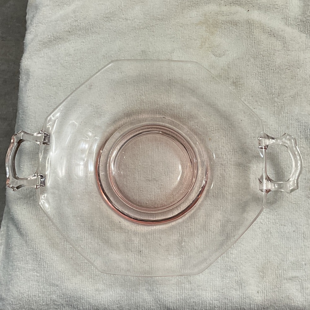Elegant Pink Glass Serving Platter